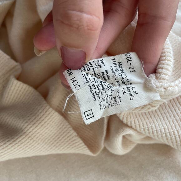 Vintage Christian Dior Monsieur Sweater Mens XL Ivory V-Neck Stretch Made USA - Picture 2 of 8